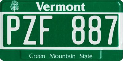 VT license plate PZF887