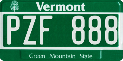 VT license plate PZF888
