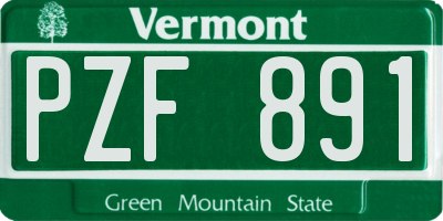 VT license plate PZF891