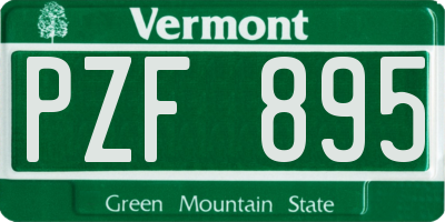 VT license plate PZF895