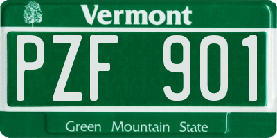 VT license plate PZF901
