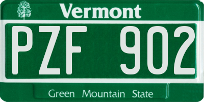 VT license plate PZF902