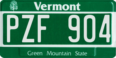 VT license plate PZF904
