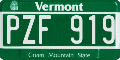 VT license plate PZF919