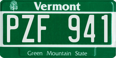 VT license plate PZF941