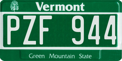 VT license plate PZF944