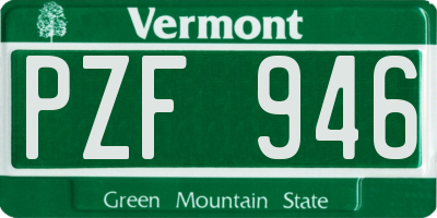 VT license plate PZF946
