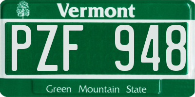 VT license plate PZF948
