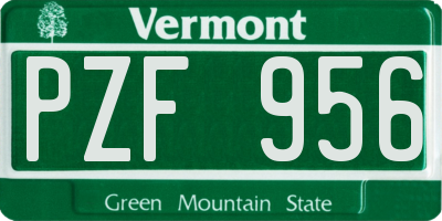 VT license plate PZF956