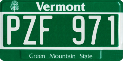 VT license plate PZF971