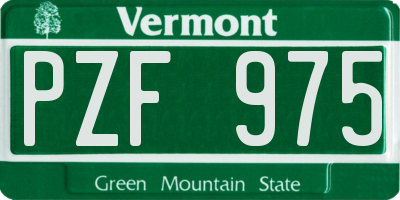 VT license plate PZF975