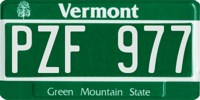 VT license plate PZF977