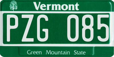 VT license plate PZG085
