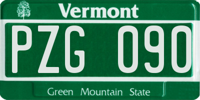VT license plate PZG090