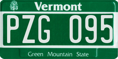 VT license plate PZG095