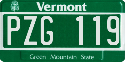 VT license plate PZG119