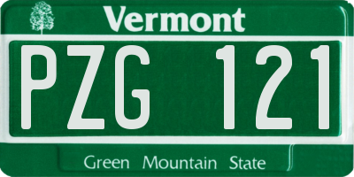VT license plate PZG121