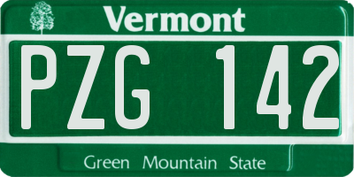 VT license plate PZG142