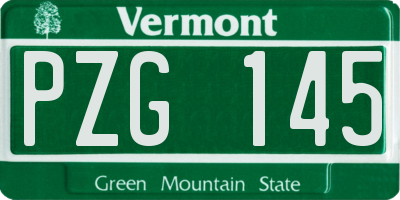 VT license plate PZG145