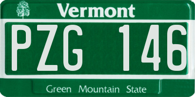VT license plate PZG146