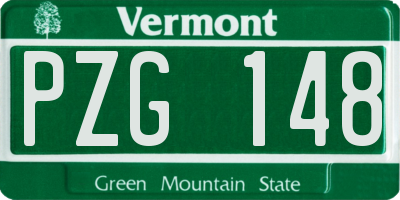 VT license plate PZG148