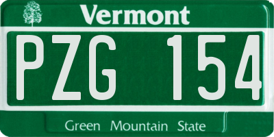 VT license plate PZG154