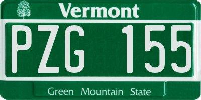 VT license plate PZG155