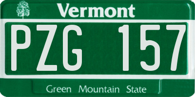 VT license plate PZG157