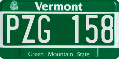 VT license plate PZG158
