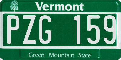VT license plate PZG159