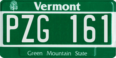 VT license plate PZG161
