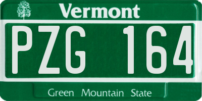 VT license plate PZG164