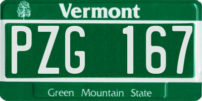 VT license plate PZG167