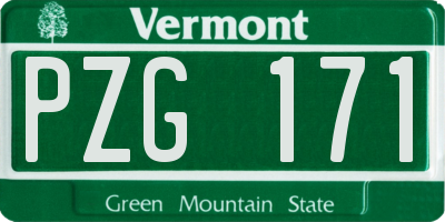 VT license plate PZG171