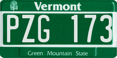 VT license plate PZG173