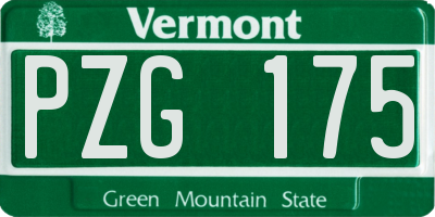 VT license plate PZG175