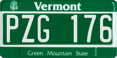 VT license plate PZG176