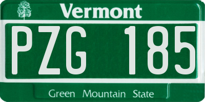 VT license plate PZG185