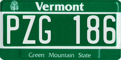 VT license plate PZG186