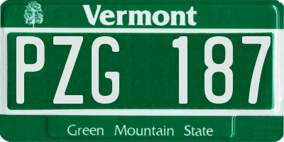 VT license plate PZG187