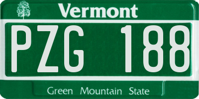 VT license plate PZG188