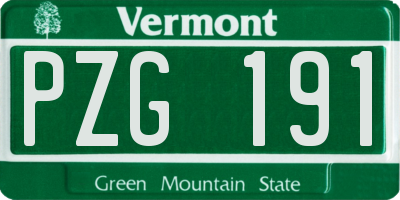 VT license plate PZG191