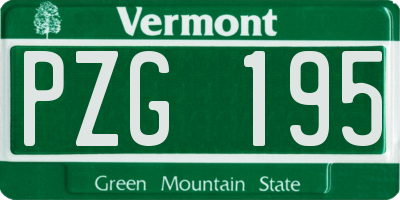 VT license plate PZG195