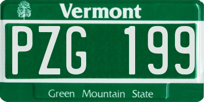 VT license plate PZG199