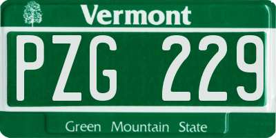 VT license plate PZG229