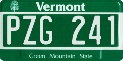 VT license plate PZG241