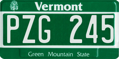 VT license plate PZG245