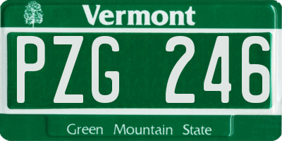 VT license plate PZG246