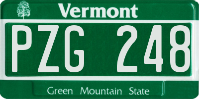 VT license plate PZG248