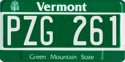VT license plate PZG261
